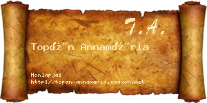 Topán Annamária névjegykártya